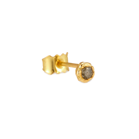 GREY DIAMOND SINGLE STUD RECYCLED GOLD 18CT