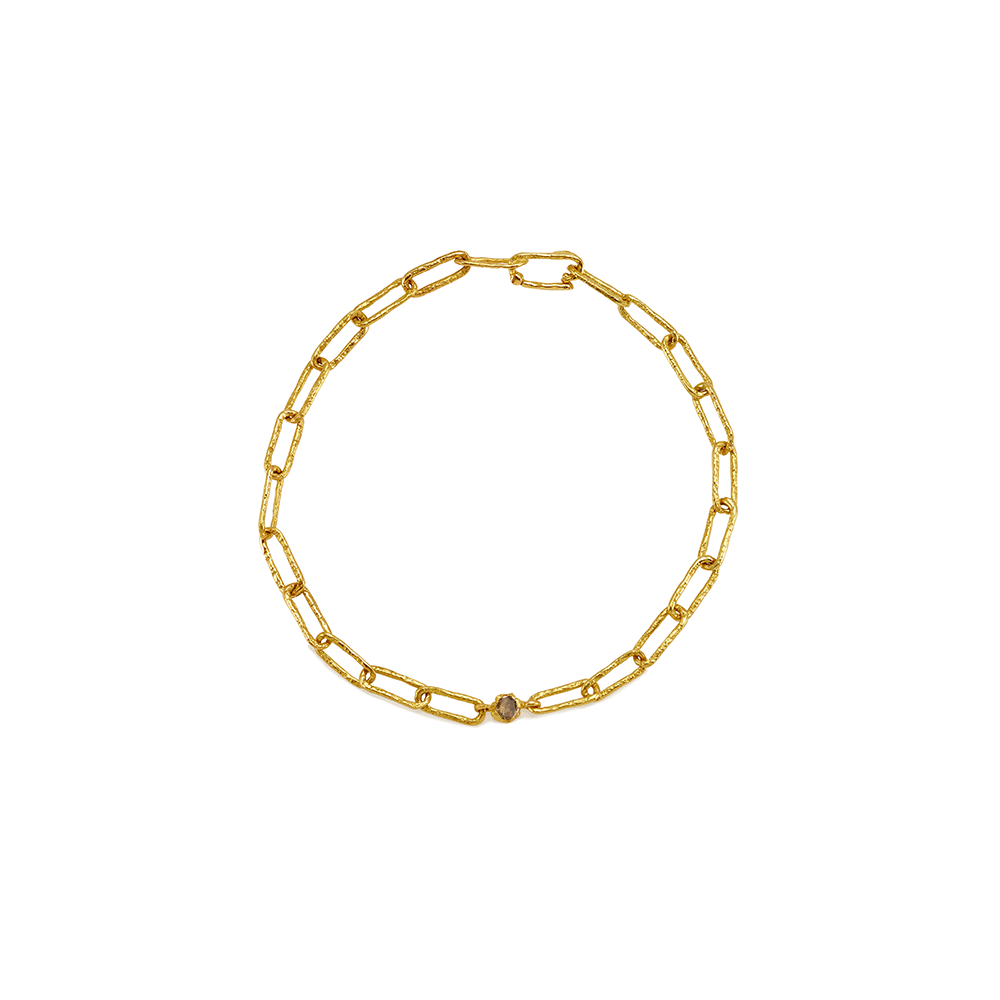 COGNAC DIAMOND CHAIN BRACELET 19 CM  RECYCLED YELLOW GOLD 18CT
