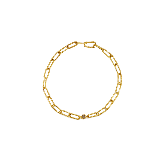 COGNAC DIAMOND CHAIN BRACELET 19 CM  RECYCLED YELLOW GOLD 18CT