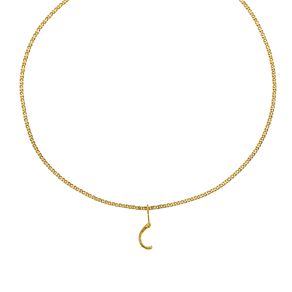 LETTER PENDANT ON A CHAIN RECYCLED GOLD 18CT