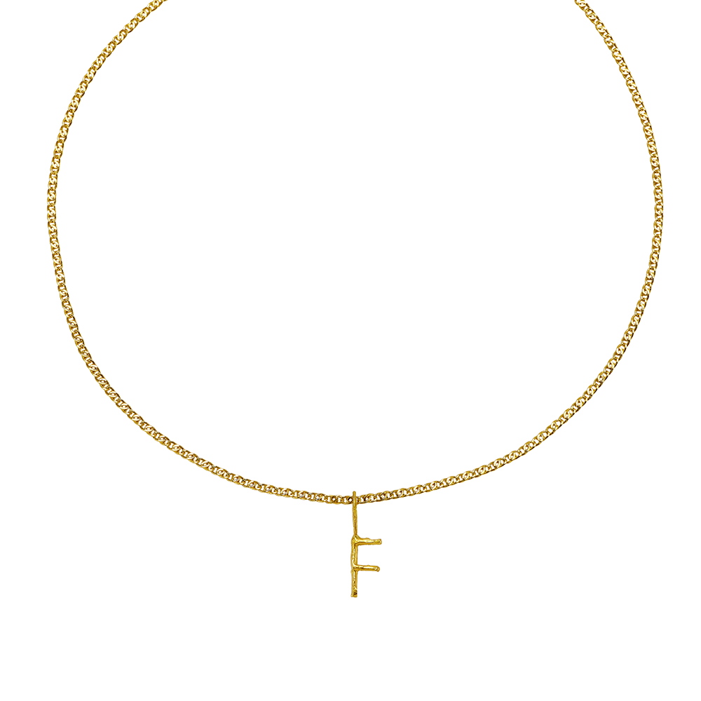 LETTER PENDANT ON A CHAIN RECYCLED GOLD 18CT