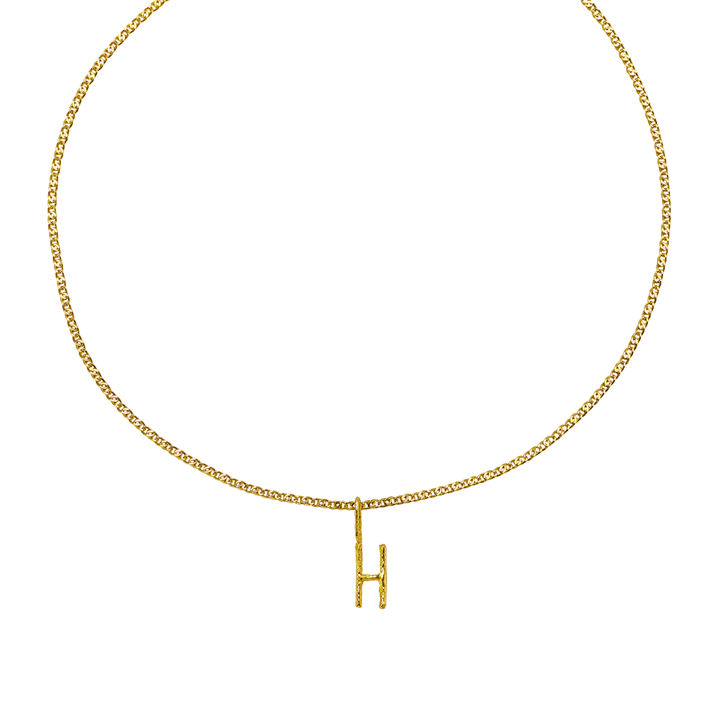 LETTER PENDANT ON A CHAIN RECYCLED GOLD 18CT