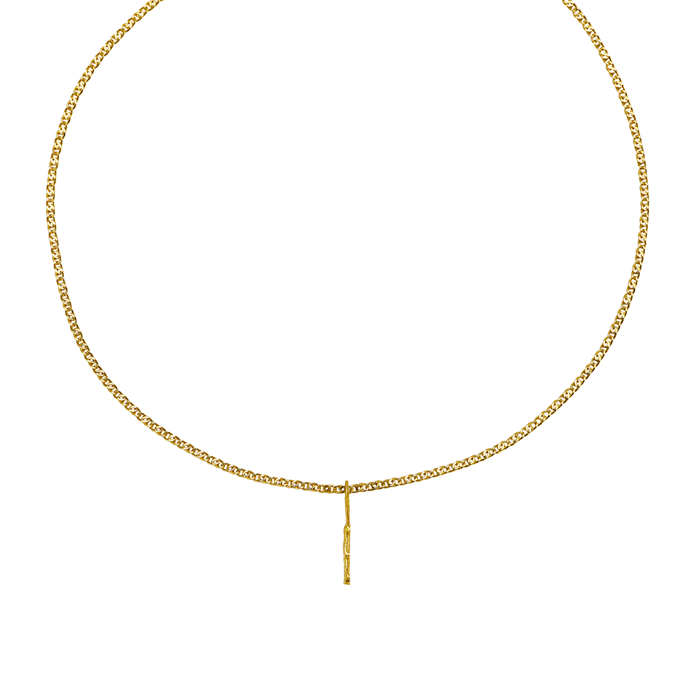 LETTER PENDANT ON A CHAIN RECYCLED GOLD 18CT