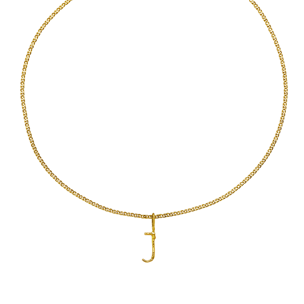 LETTER PENDANT ON A CHAIN RECYCLED GOLD 18CT