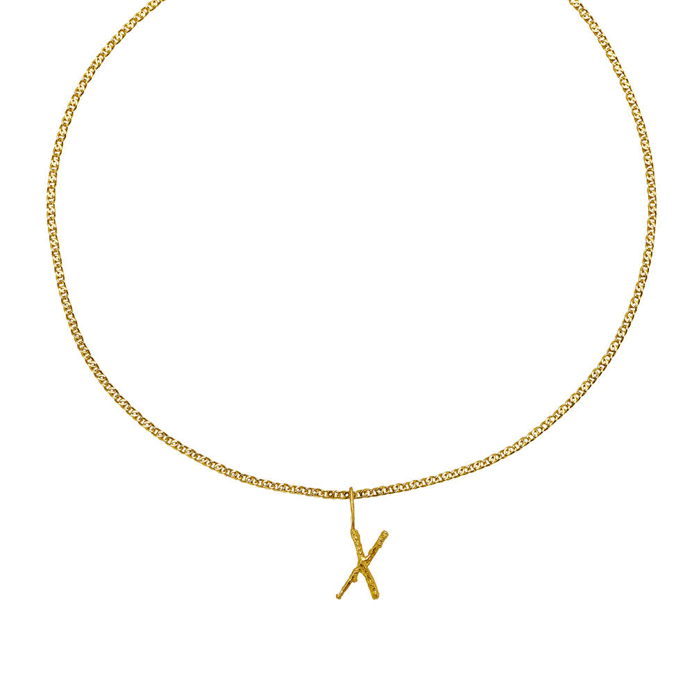 LETTER PENDANT ON A CHAIN RECYCLED GOLD 18CT