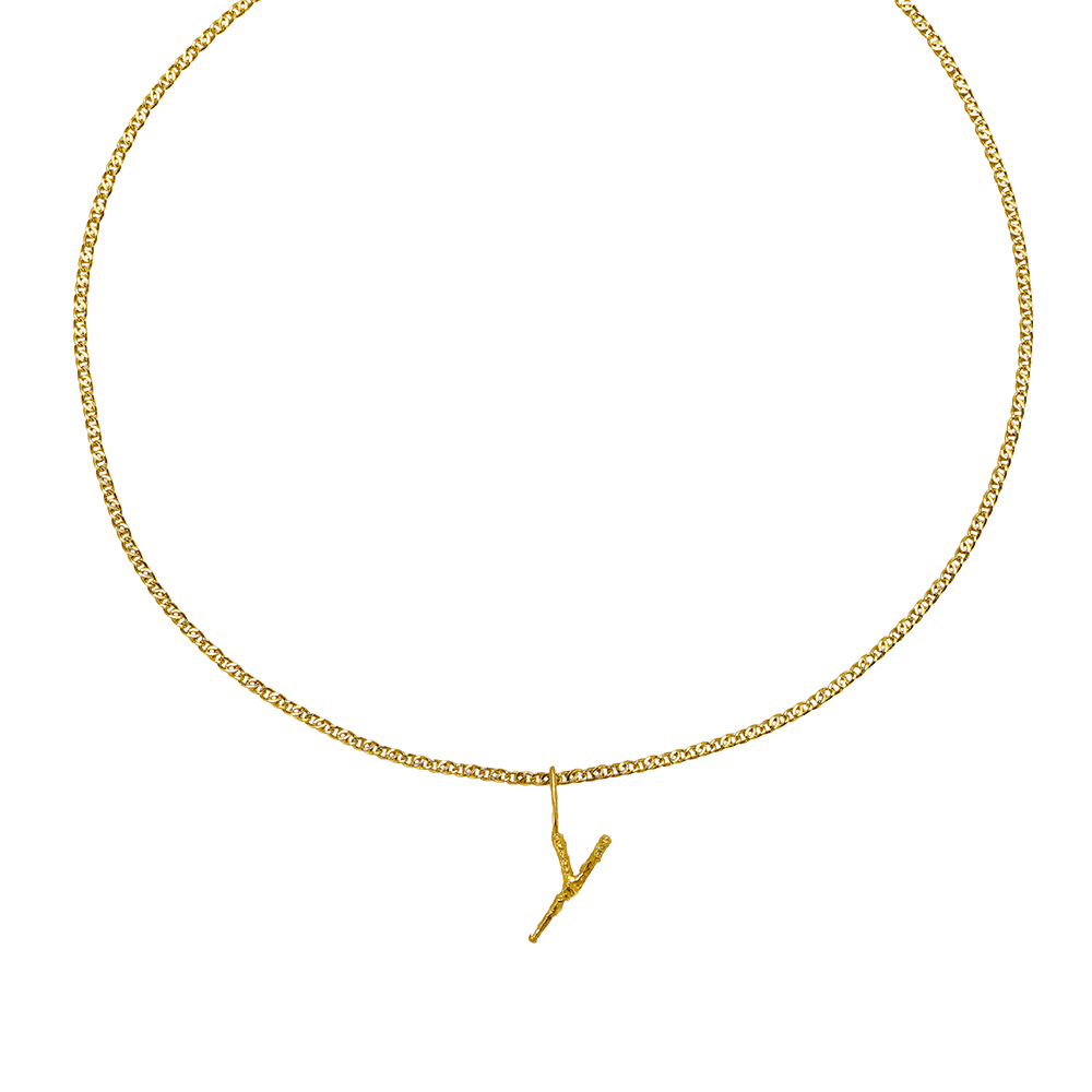 LETTER PENDANT ON A CHAIN RECYCLED GOLD 18CT