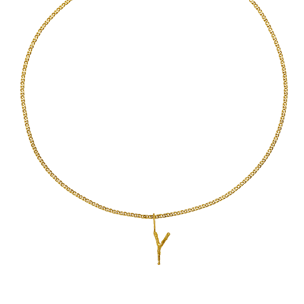 LETTER PENDANT ON A CHAIN RECYCLED GOLD 18CT