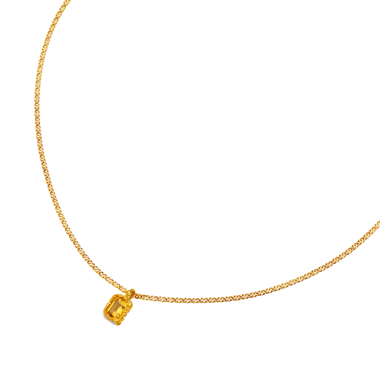 COGNAC CITRINE PENDANT RECYCLED GOLD 18CT
