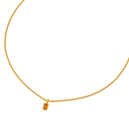 ORANGE SPESSARTITE PENDANT RECYCLED GOLD 18CT