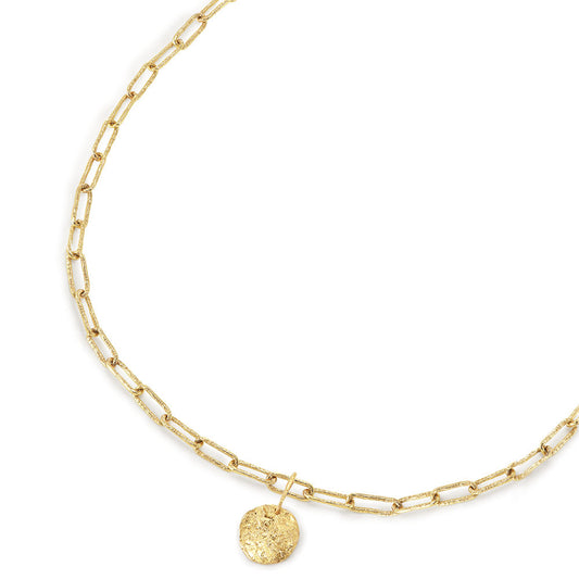 EARTH MEDAL CHAIN NECKLACE RECYCLED YELLOW GOLD 18CT