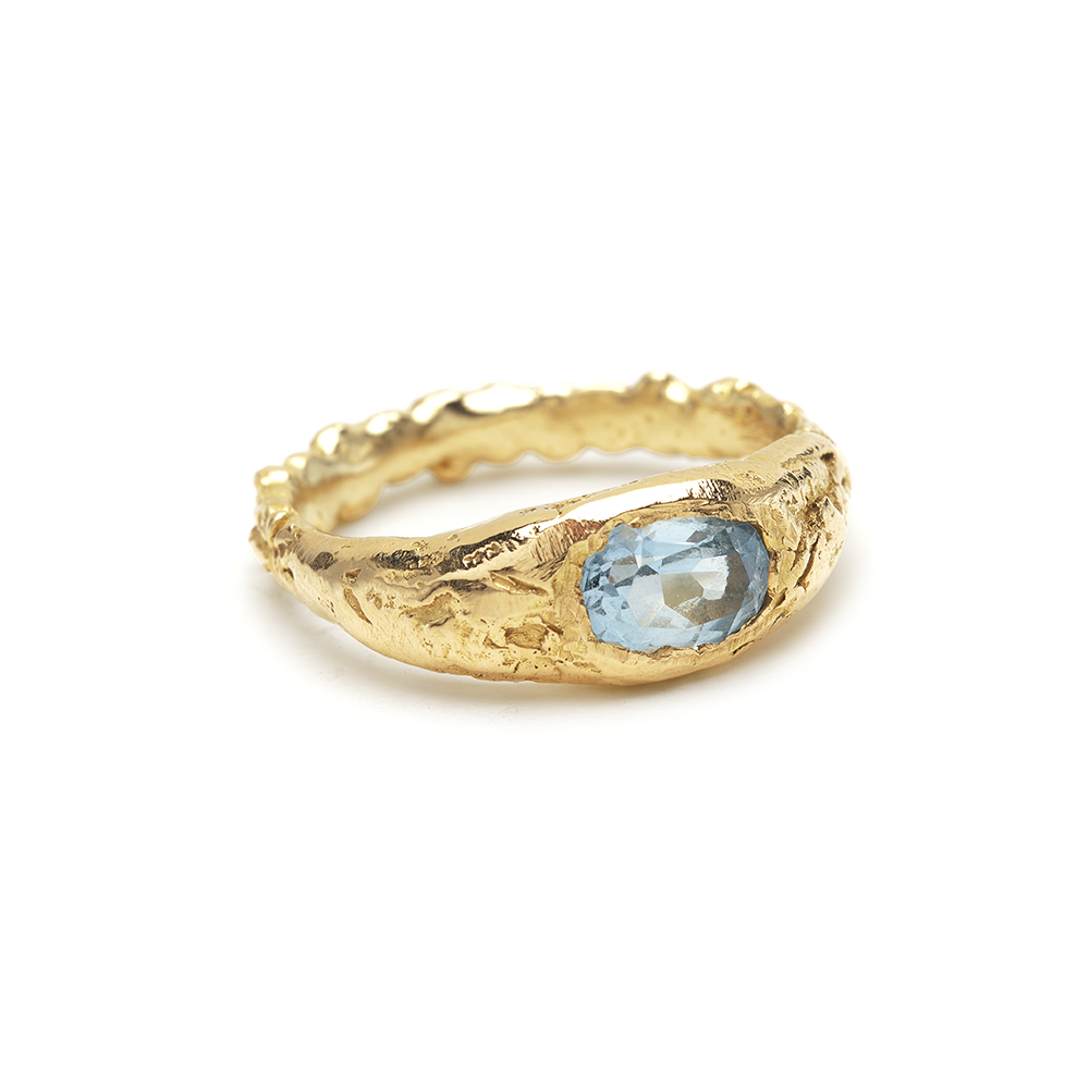 Aquamarine hot sale pinky ring