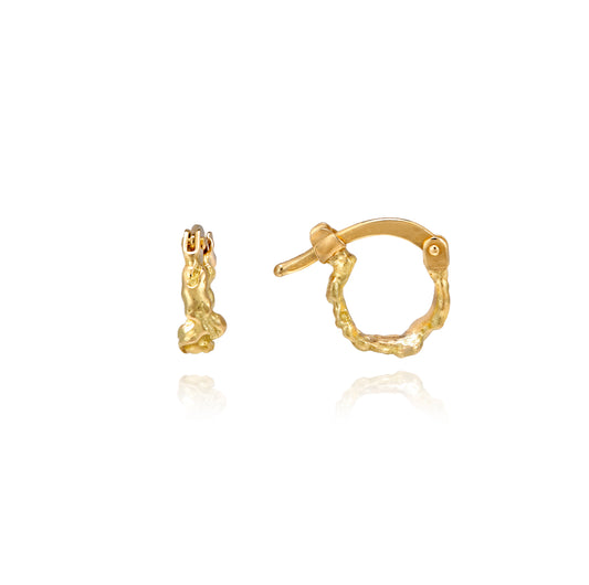 MINI HOOPS PAIR  RECYCLED YELLOW GOLD 18CT