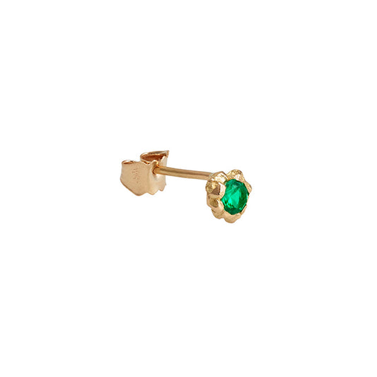 EMERALD SINGLE STUD RECYCLED GOLD 18CT