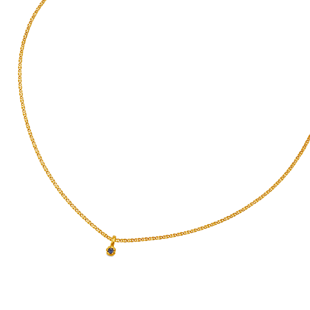 BLUE SAPPHIRE PENDANT RECYCLED GOLD 18CT
