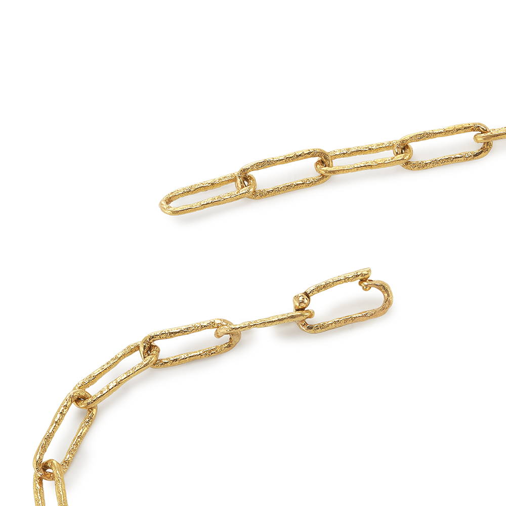 FIRE MEDAL CHAIN NECKLACE RECYCLED YELLOW GOLD 18CT