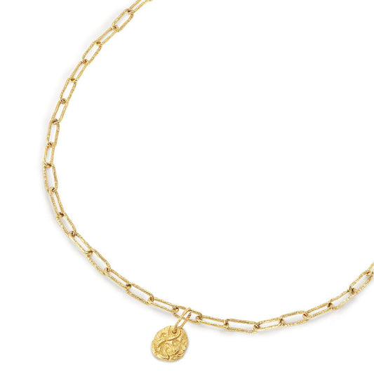 AIR MEDAL CHAIN NECKLACE RECYCLED YELLOW GOLD 18CT