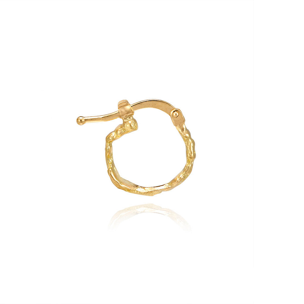 MEDIUM HOOP SINGLE  RECYCLED YELLOW GOLD 18CT