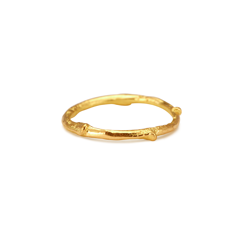 THIN PLAIN BAND RECYCLED YELLOW GOLD 18CT