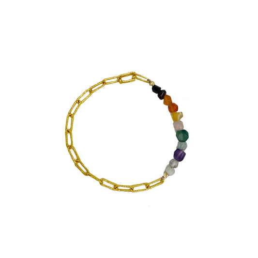 CHAKRA 5 CHAIN BRACELET  19 CM  RECYCLED YELLOW GOLD 18CT