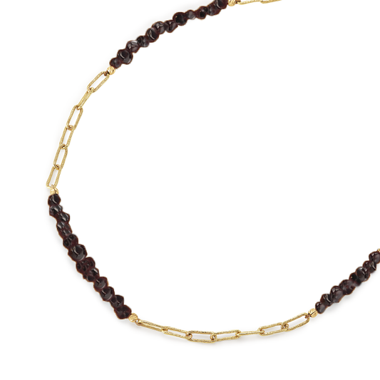 EARTH CHAIN NECKLACE 46 CM JASPER & 18KT RECYCLED GOLD