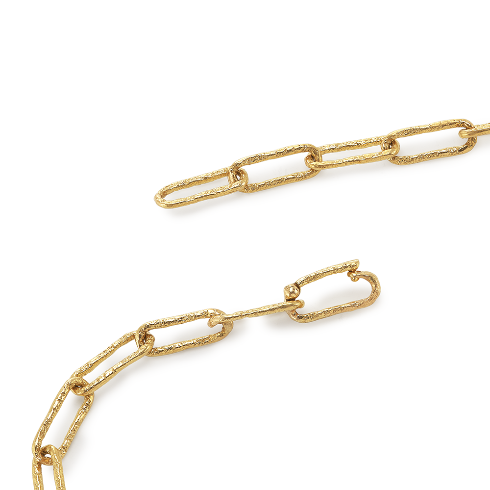 HALF CHAKRA HALF CHAIN NECKLACE RECYCLED YELLOW GOLD 18CT